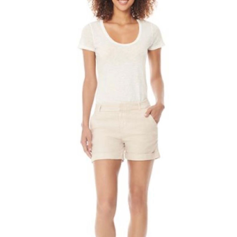 ECRU Women's White Kiawah Linen Blend Chino Shorts Size 10